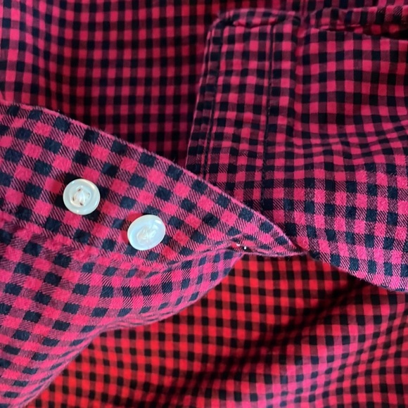 Ralph Lauren boys kids button down collared long sleeve shirt red plaid size 5 - Picture 8 of 10